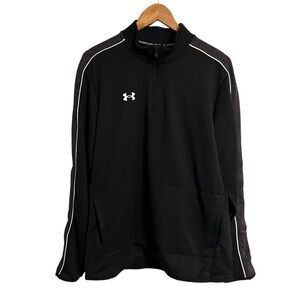 Under Armour Command Warm Up 1/4 Zip Mens Large Jacket Black/Gray/White NWT